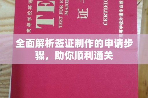 鄂州全面解析签证制作的申请步骤，助你顺利通关